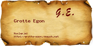 Grotte Egon névjegykártya